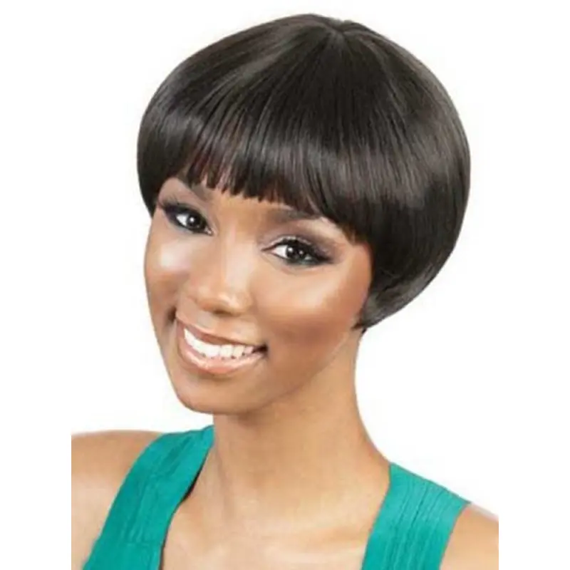 Black Straight Synthetic Nice Short Wigs