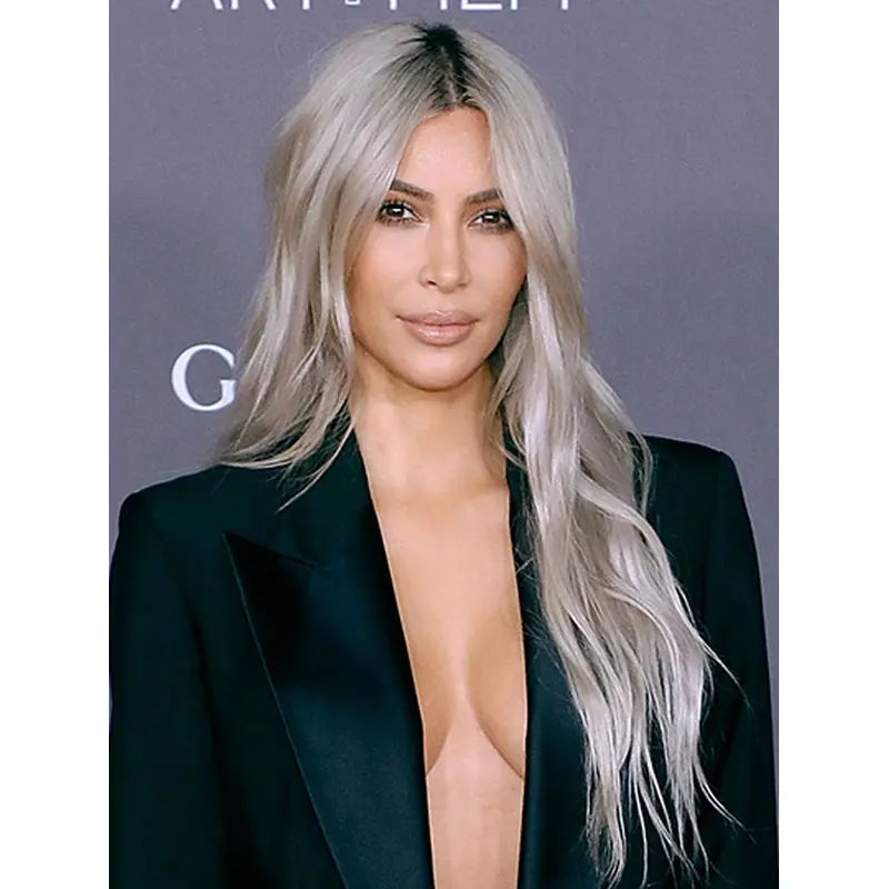 Long 20" Wavy Without Bangs Lace Front Kim Kardashian Wigs