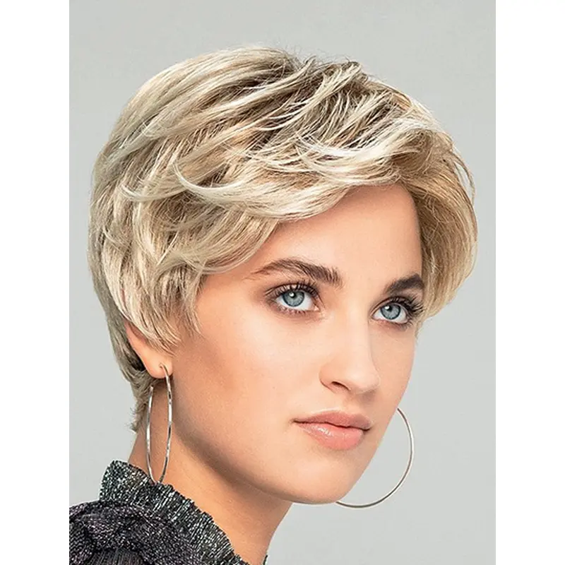6" Short Wavy Ombre/2 tone Boycuts Gorgeous Hand Tied Wigs