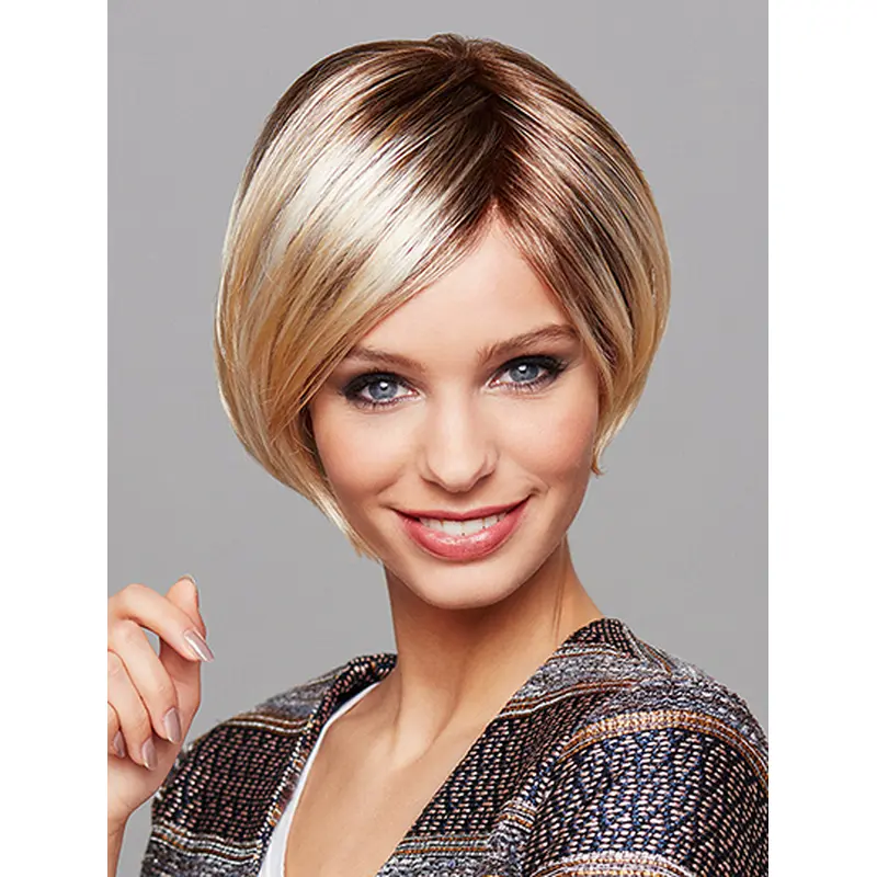 8" Straight Short Bobs Real Human Hair Wigs
