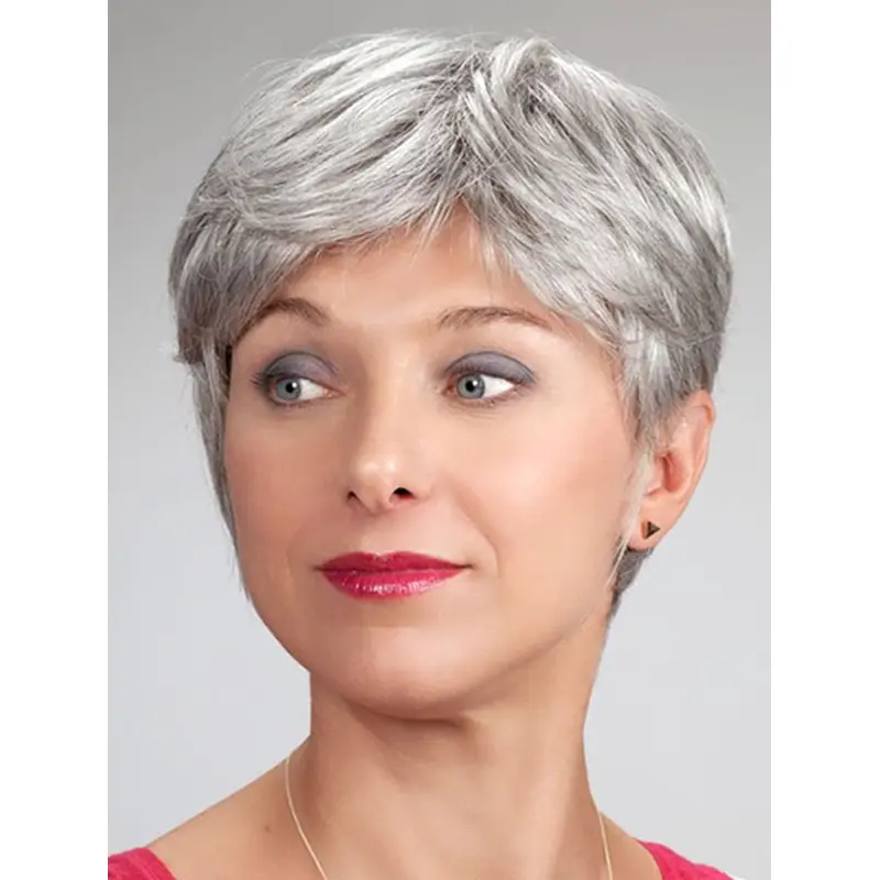 Short Monofilament Synthetic Straight Elderly Lady Wig