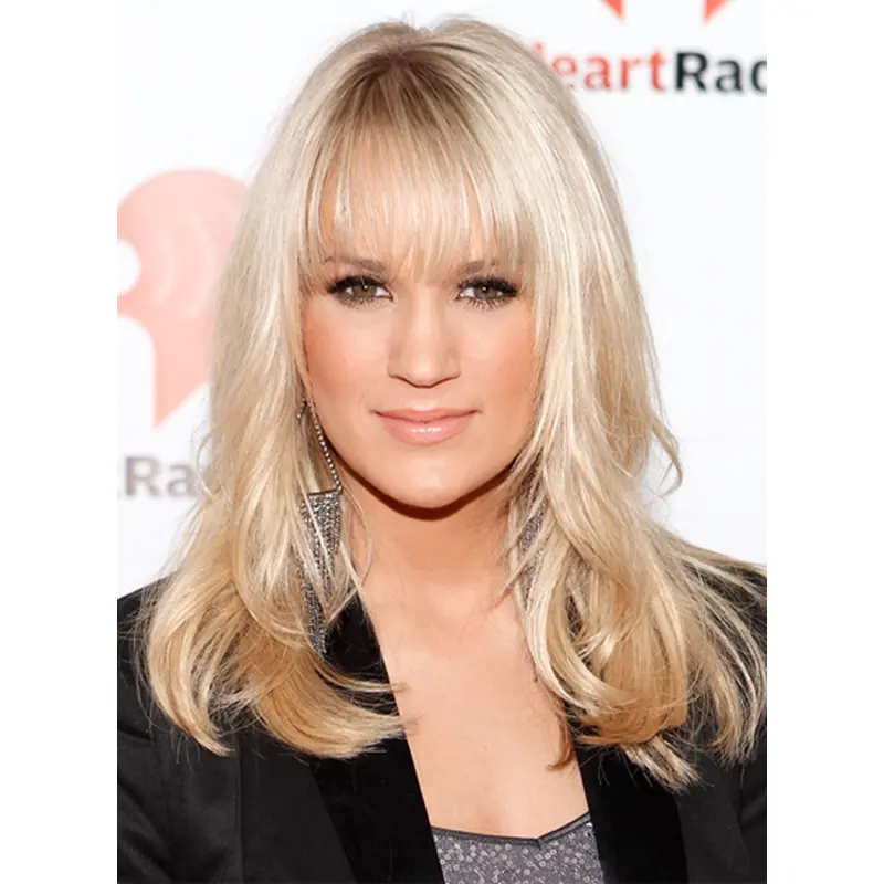 Beautiful Blonde Wavy Shoulder Length Celebrity Wigs