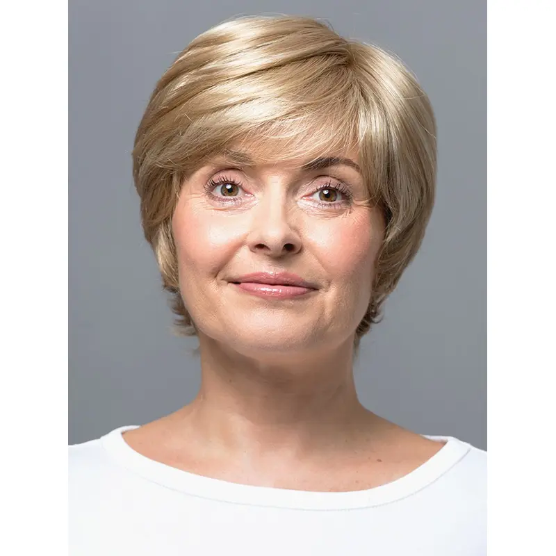 Blonde 8" With Bangs Short Great Monofilament Wigs