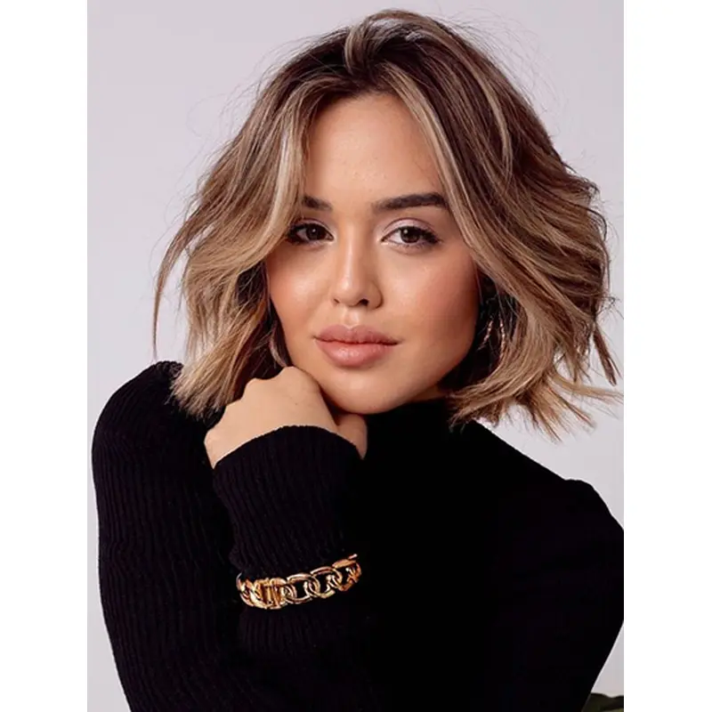 Synthetic Bobs Wavy Blonde Wig Shop