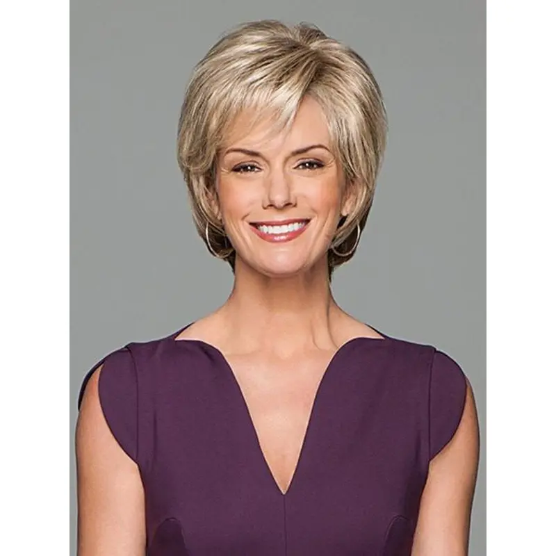Blonde Layered Wonderful Wavy Synthetic Monofilament Wigs