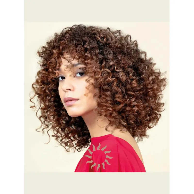Brown Curly Medium Wig Remy Human Hair Bobs Monofilament 14" Shoulder Length Wigs