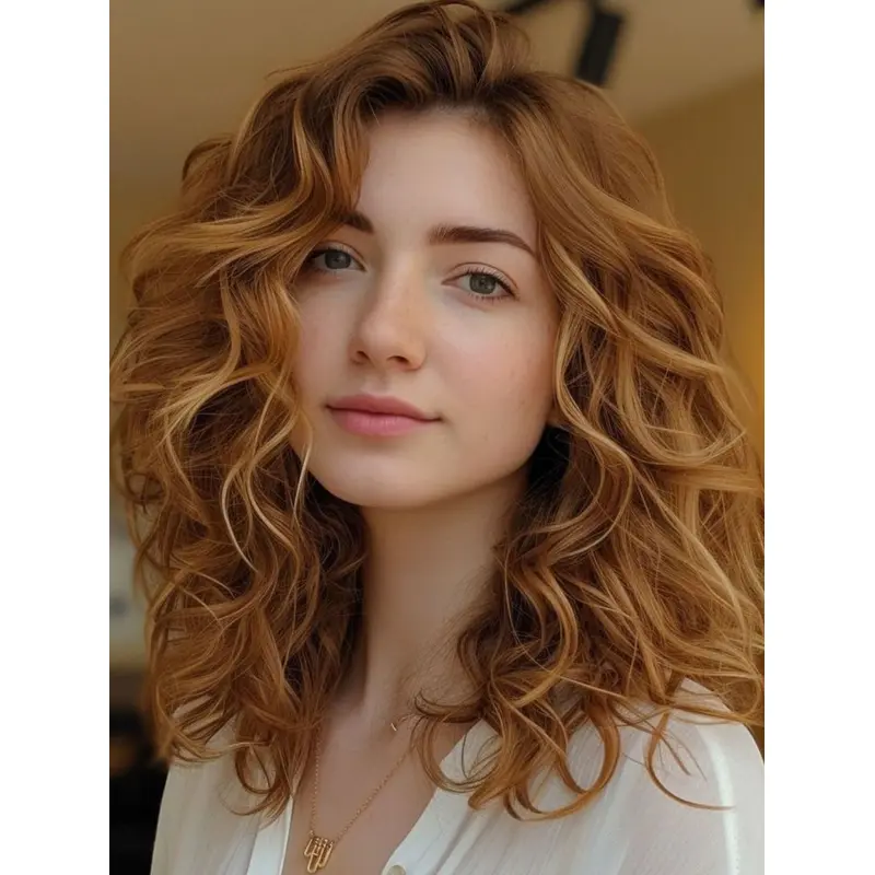 Medium Length Layered Wigs 14" Monofilament Synthetic Wigs