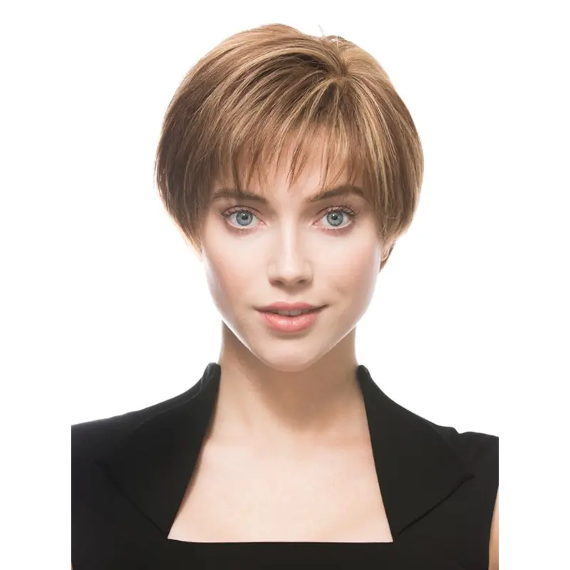 Best 6" Straight Short Boycuts Brown Human Hair Wigs