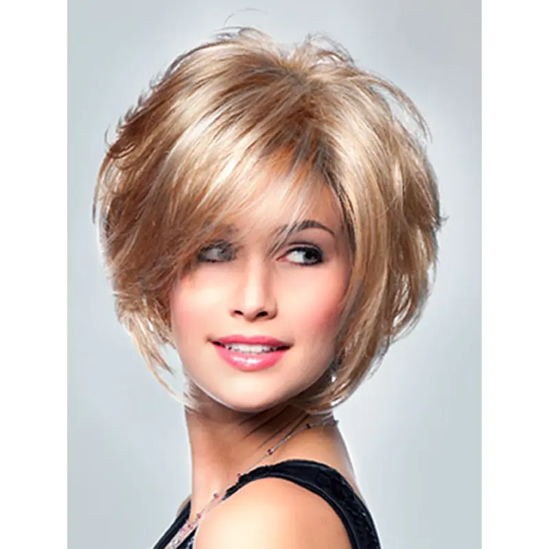 Graceful Blonde Curly Short Lace Wigs