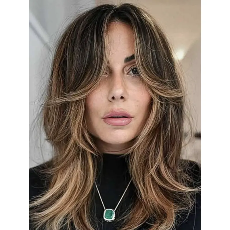 Human Hair Medium Length Wigs 14" Monofilament Remy Human Hair Wigs
