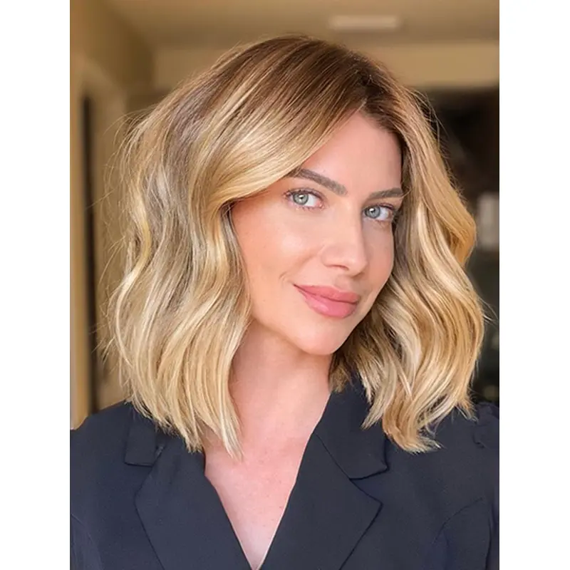 Synthetic Without Bangs Wavy Blonde Wigs Online