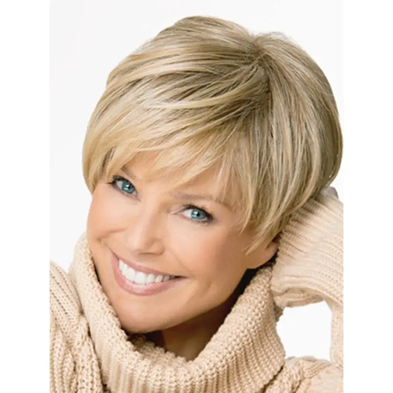 Affordable Cropped Blonde Capless Synthetic Wigs