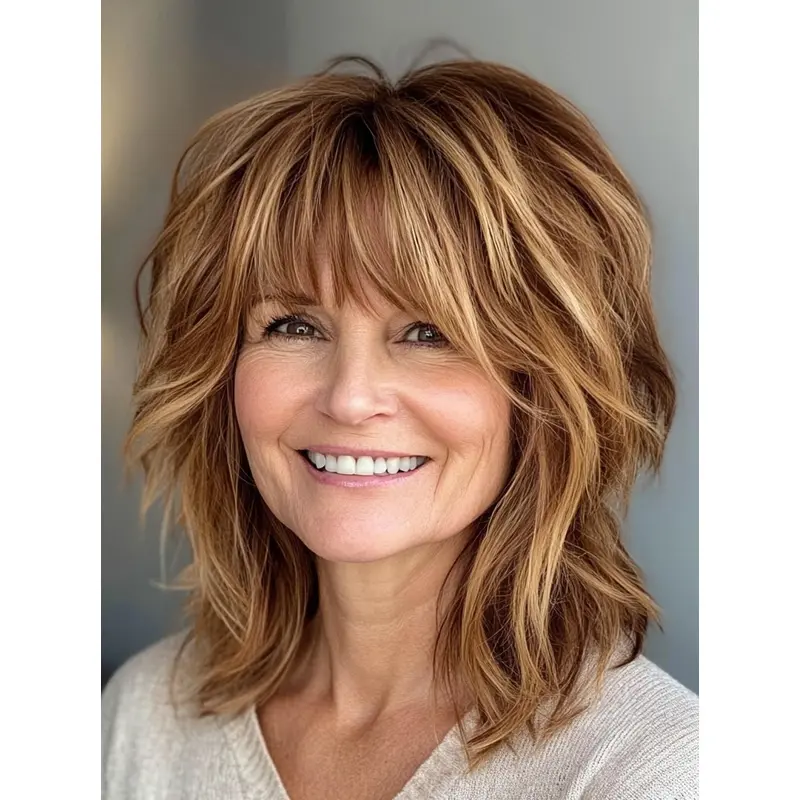 Straight Medium Hair With Bangs Blonde Shoulder Length Lace Front 14" Wigs