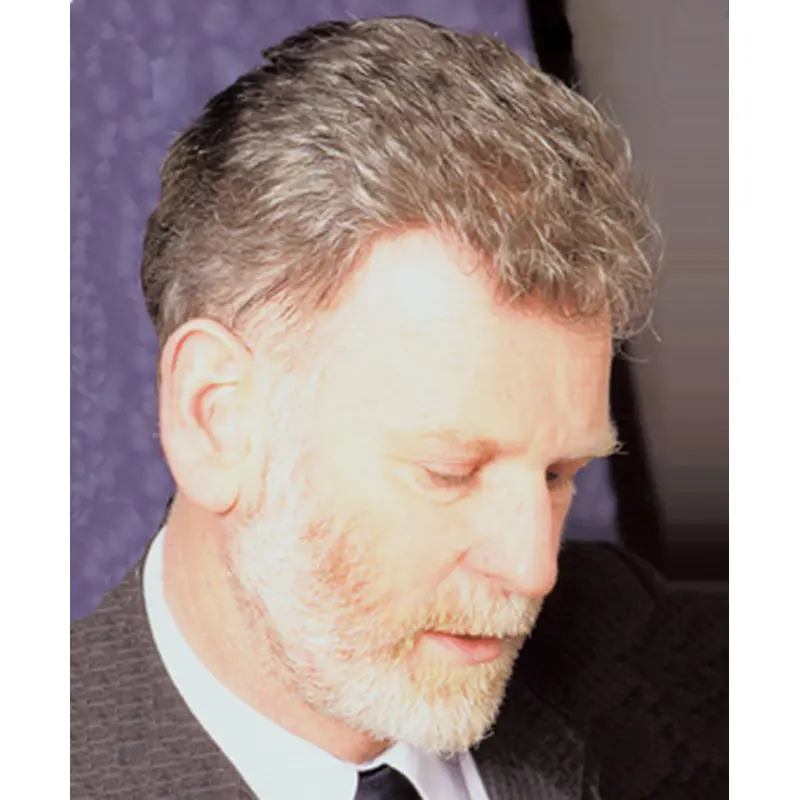 Amazing White Monofilament Short Men Toupees