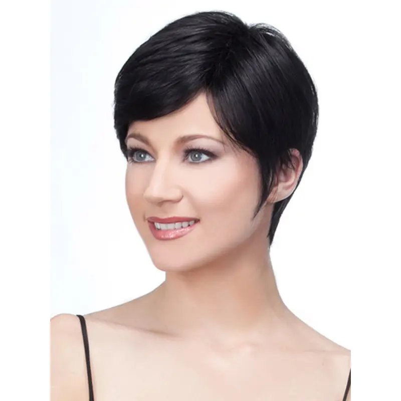 Black Lace Front Remy Human Hair Stylish Short Wigs
