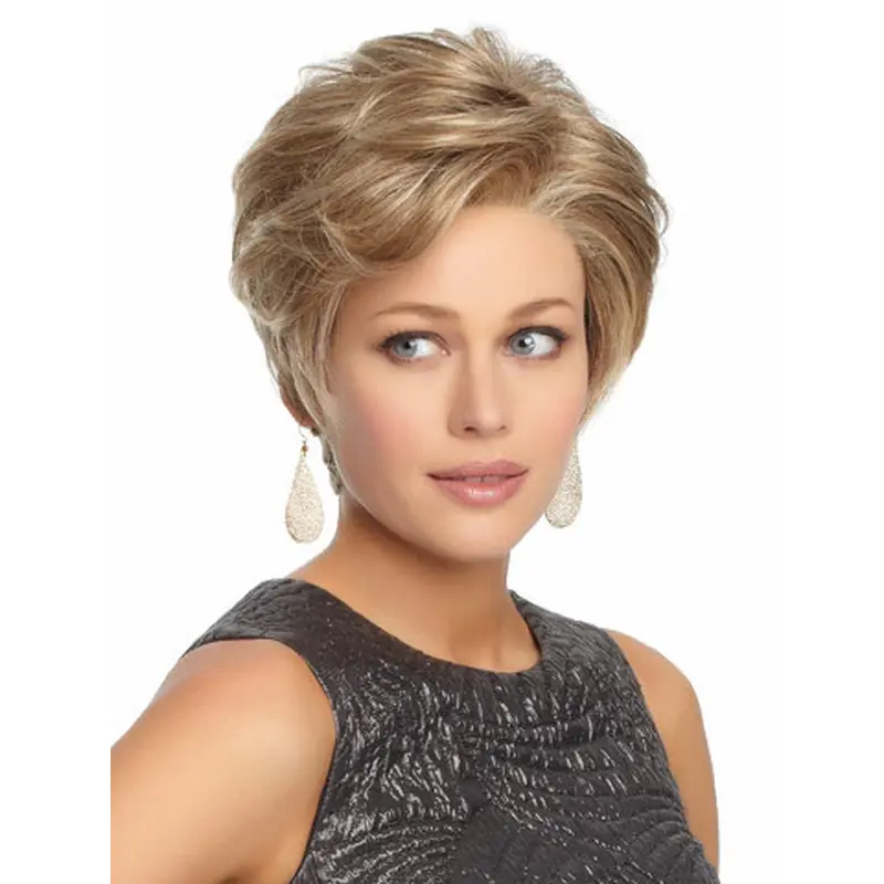 Blonde Wavy Synthetic Shining Short Wigs