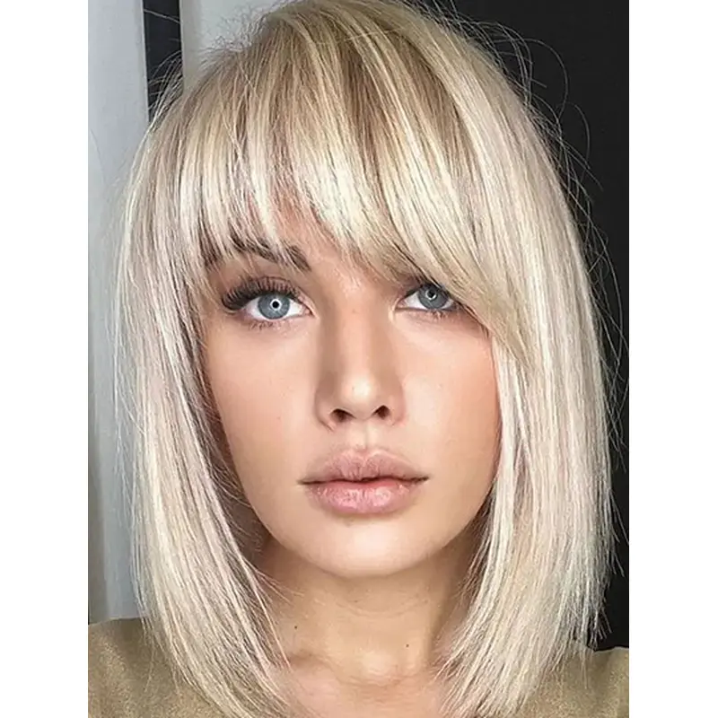 Bobs Blonde Chin Length Lace Front Buy Real Hair Wig