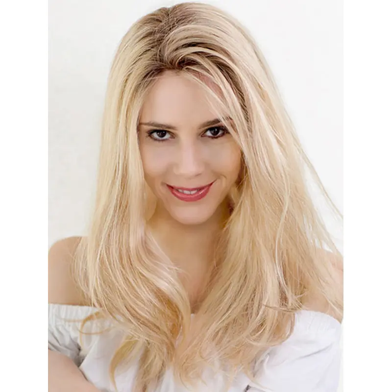 18" Long Wavy Ombre/2 tone Layered Soft Cap Hand Tied Wigs