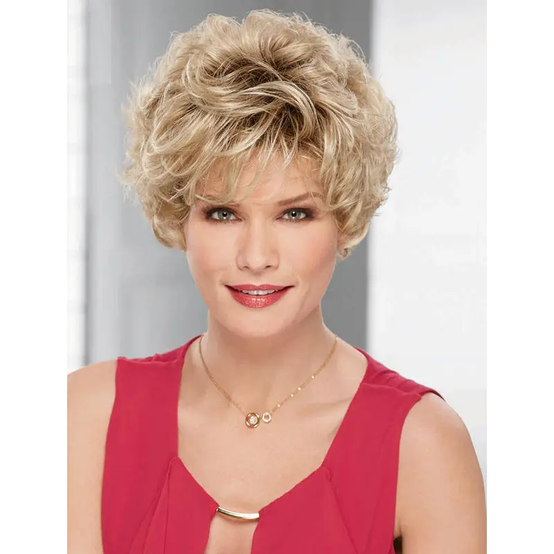Fashional Short Curly Blonde Layered Beautiful Wigs