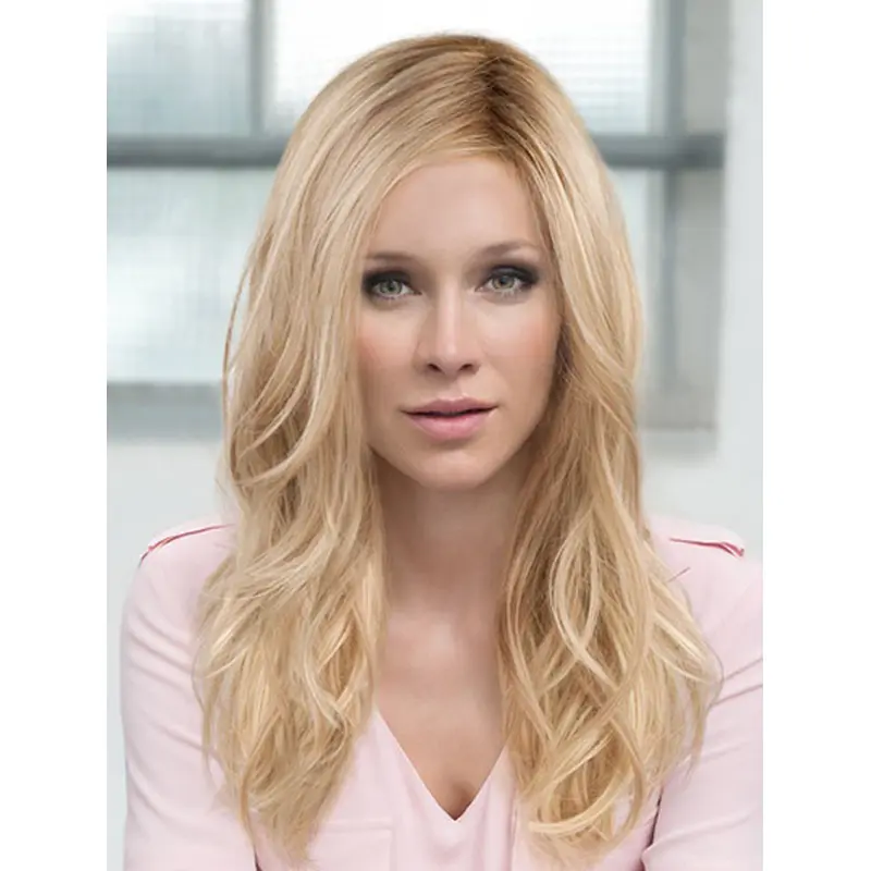 Wavy 16" Blonde Monofilament Layered Really Long Wigs