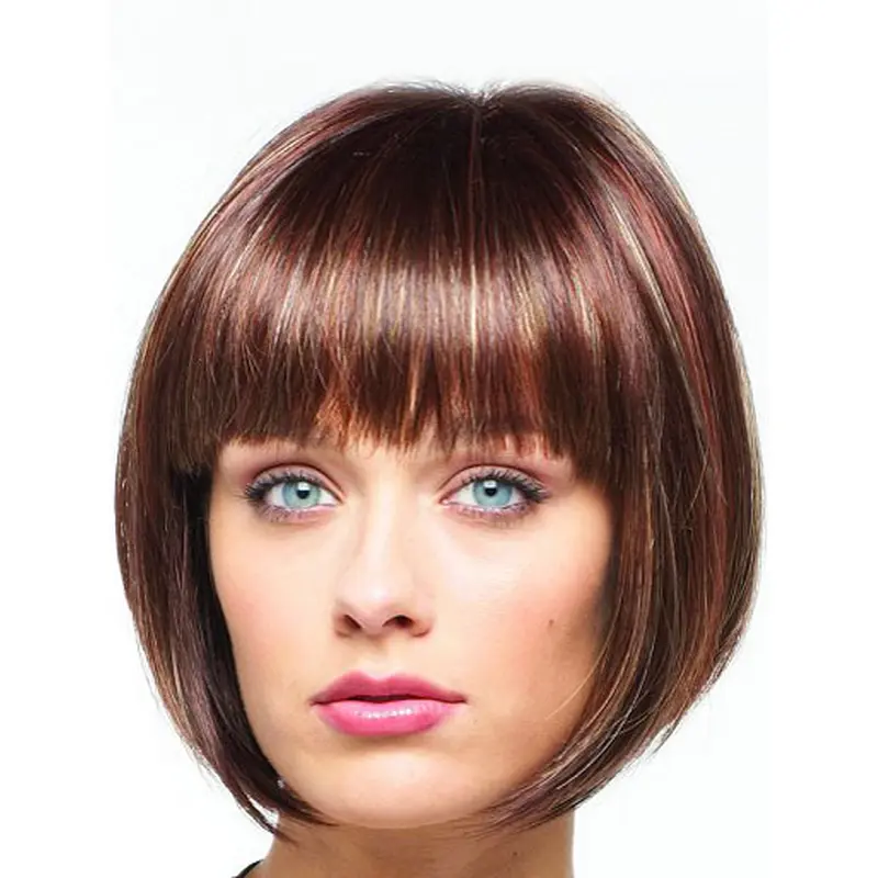 Beautiful Auburn Lace Front Chin Length Celebrity Wigs