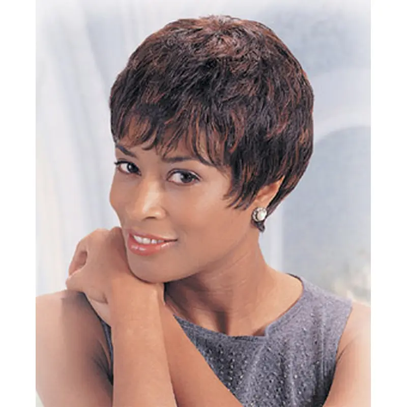 Wholesome Auburn Wavy Short African American Wigs