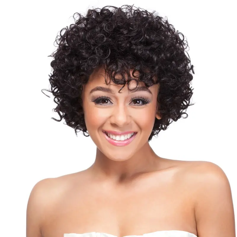 Fashionable Black Curly Short Synthetic Wigs