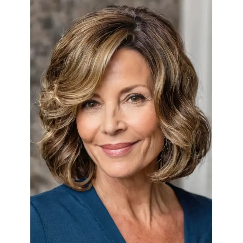 Medium Hairstyles Human Wigs Ombre/2 tone Chin Length 10" Bobs Wigs