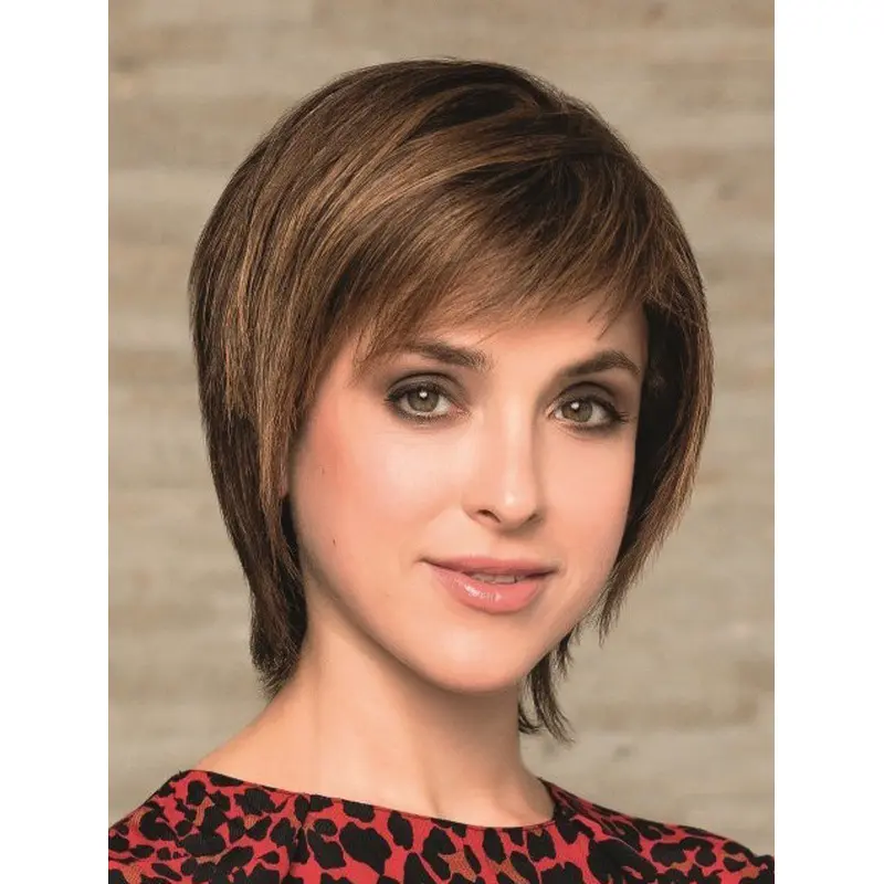 8" Short Straight Brown Wigs Lace