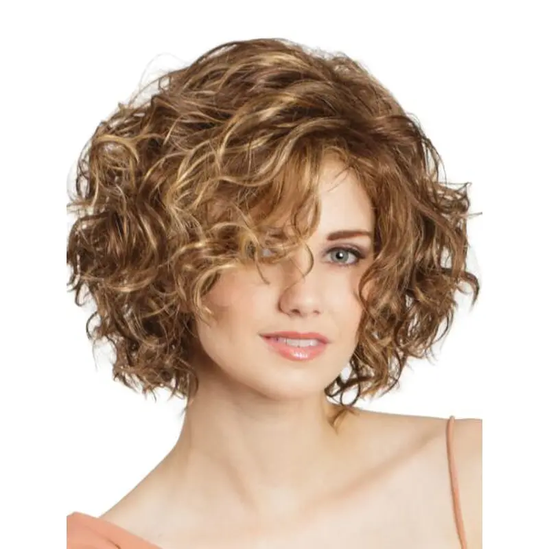 Bob Cut Curly 11" Blonde Lace Front Wigs
