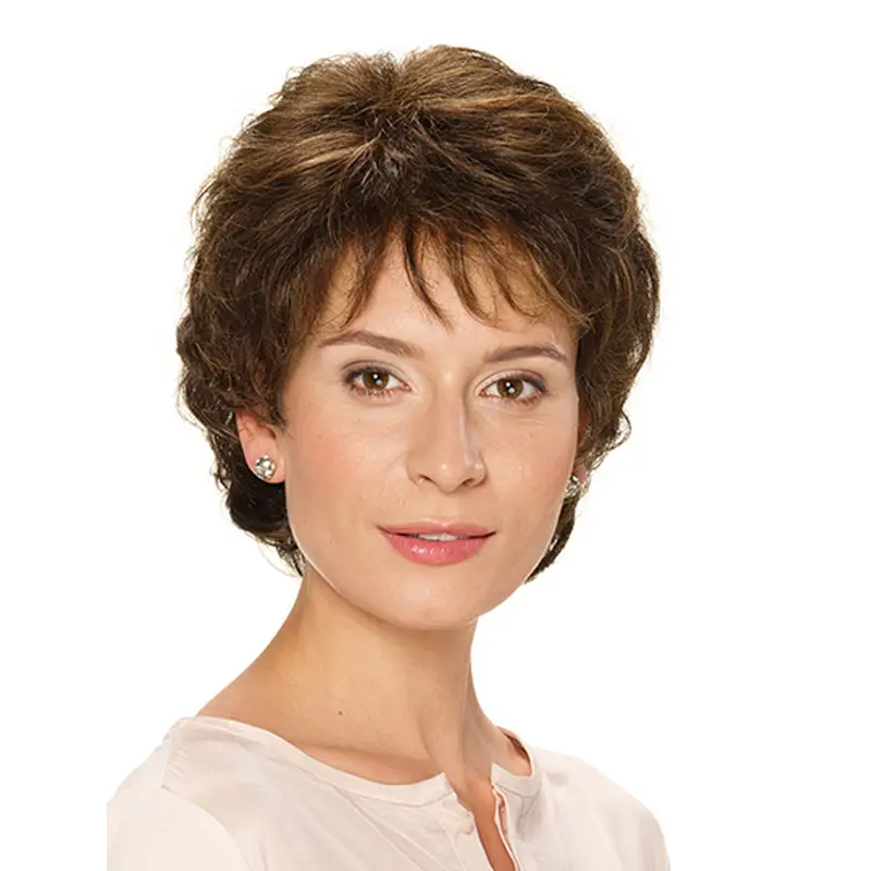 Short Brown Wavy 10" Classic Wig For Women