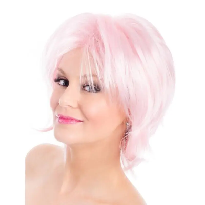 Straight Bobs Pink 8" Capless Wig Fashion