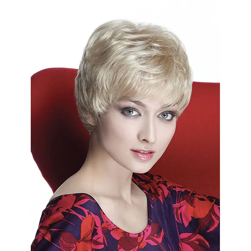 Wavy Capless Blonde Synthetic 8" Boycuts Short Wig Styles