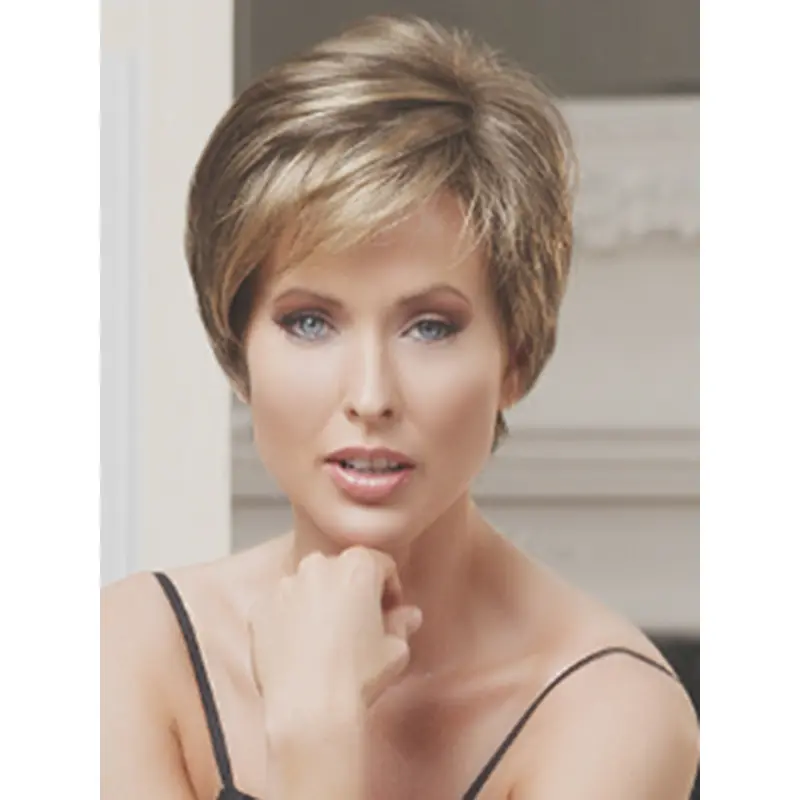 6" Straight Boycuts Short Brown Wigs