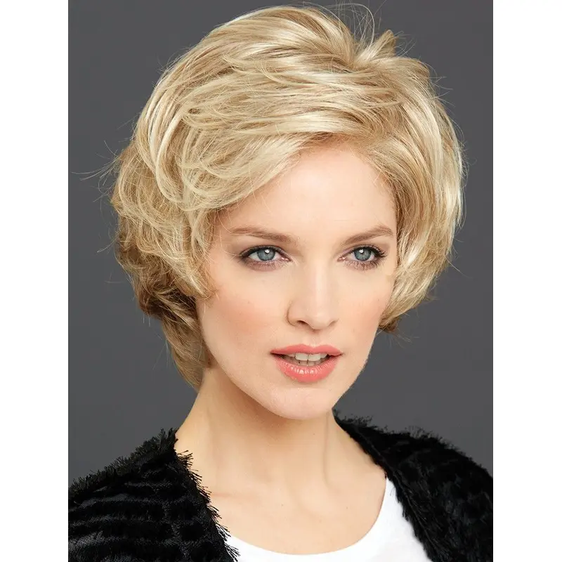 6" Wavy Convenient Synthetic 100% Hand-tied Wigs
