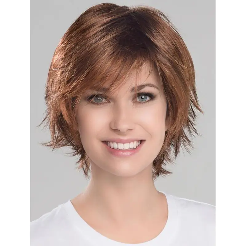 Auburn Beautiful Wavy Short Synthetic Bob Wigs
