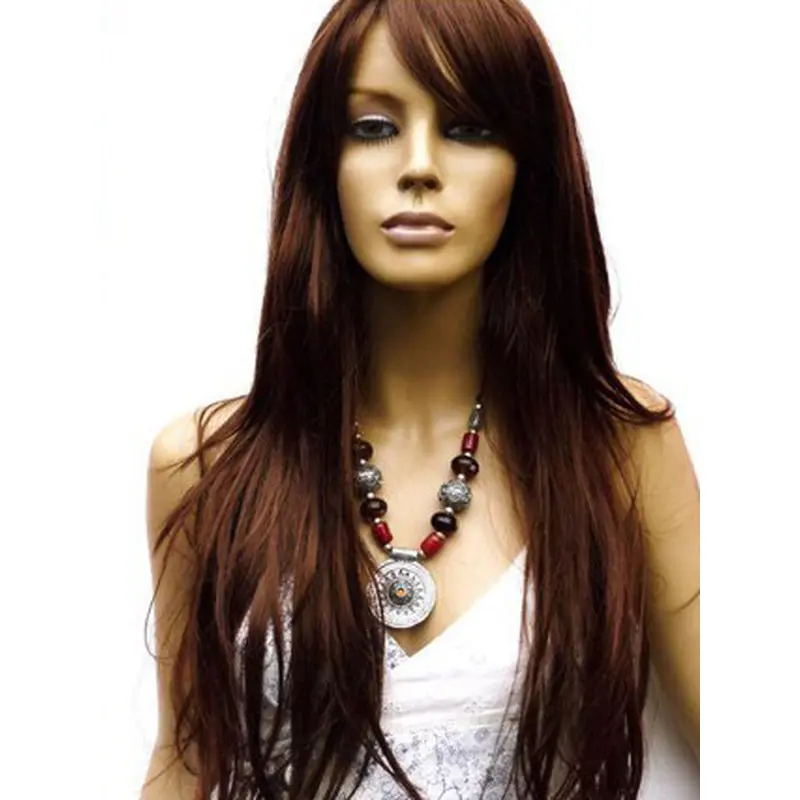 Auburn Lace Front Long Remy Human Lace Wigs For Cancer