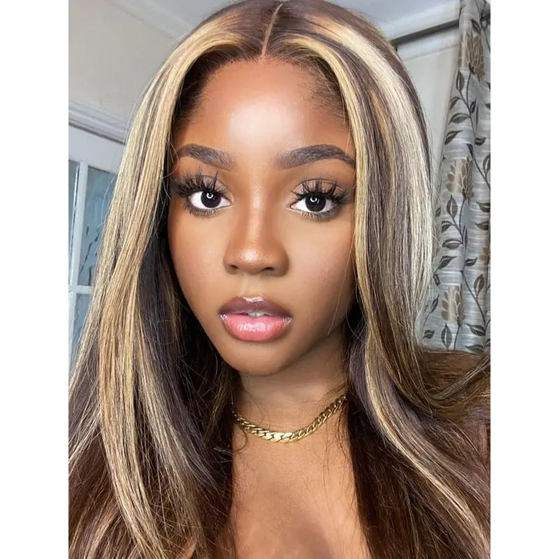 Body Wave Lace Front Human Hair Wigs With Highlights Lace Frontal Wigs