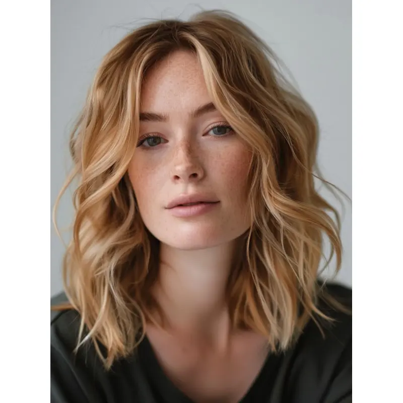 Mid Length Lace Front Wigs Blonde 12" Layered Wigs