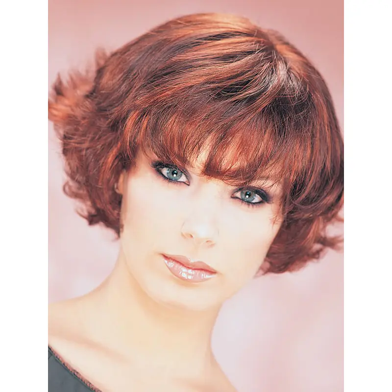 Synthetic Short Wavy Auburn Classic Wigs