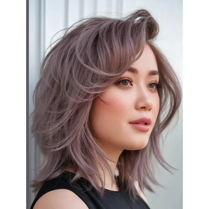 Straight Medium Hair With Layers 14" Ombre/2 Tone Monofilament Shoulder Length Wigs