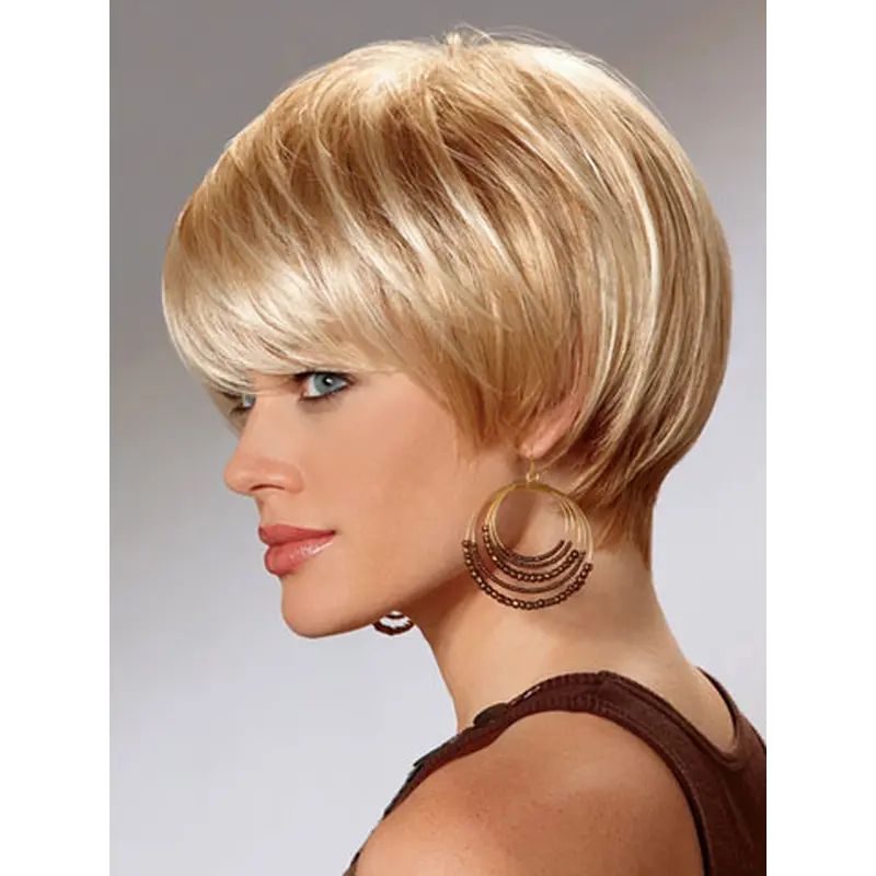 Amazing Straight Bobs Blonde Short Wigs