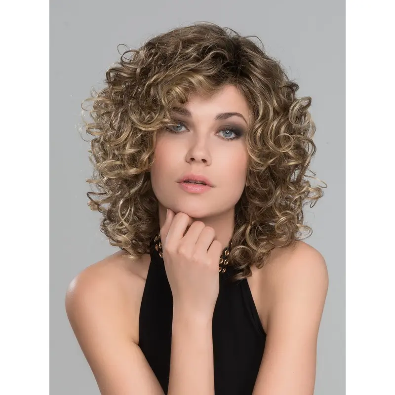 Brown 12" Curly Classic Synthetic Lace Front Wigs