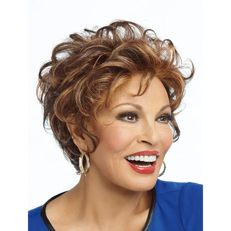 Blonde Wavy Synthetic Beautiful Short Wigs