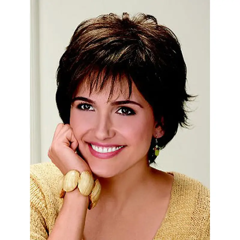 Brown Gorgeous Layered Wavy Short Wigs