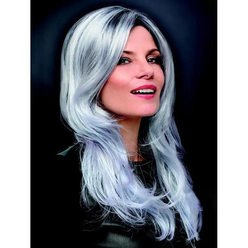 Long Wavy 16" Monofilament Synthetic Best Grey Wigs
