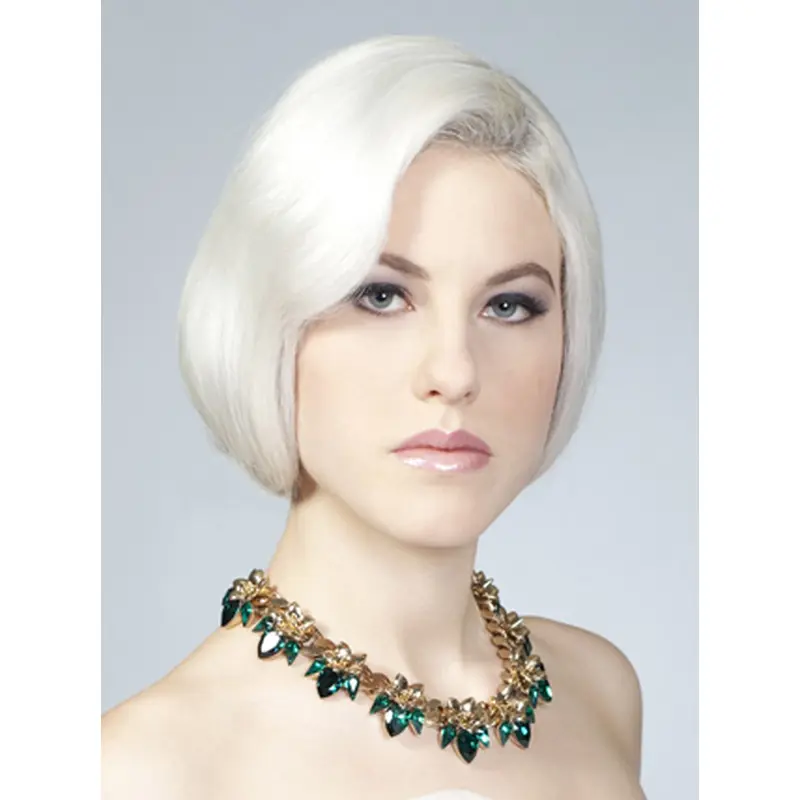 Young Fashion Silver Smooth Chin Length Human Wigs