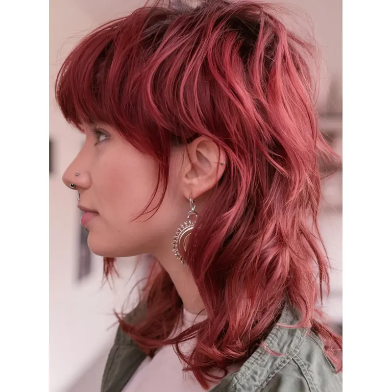 Medium Haired Wigs Wavy With Bangs 14" Shoulder Length Wigs