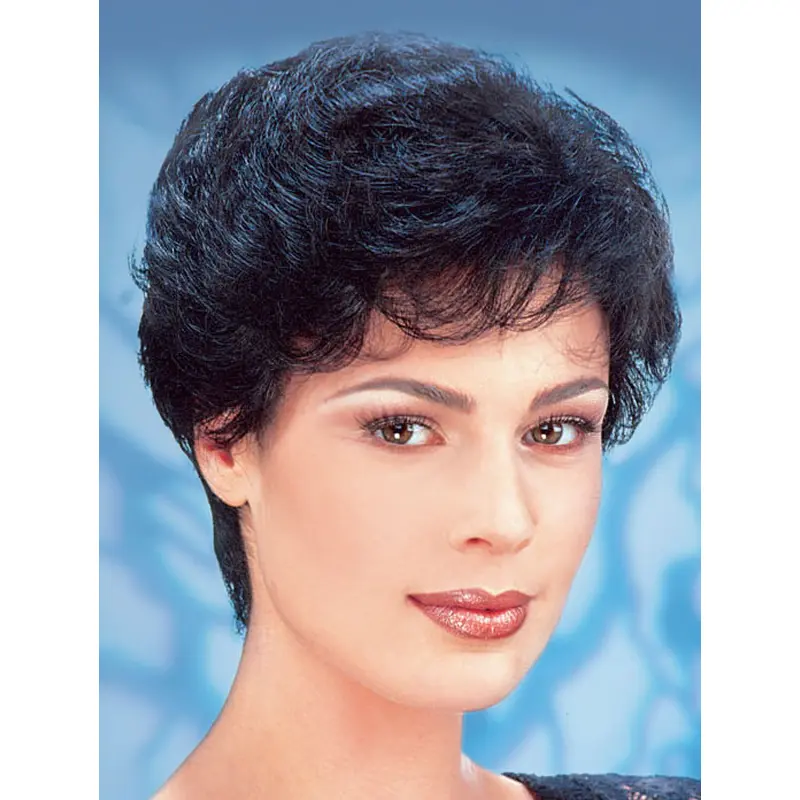 Synthetic Short Wavy Black Top Classic Wigs