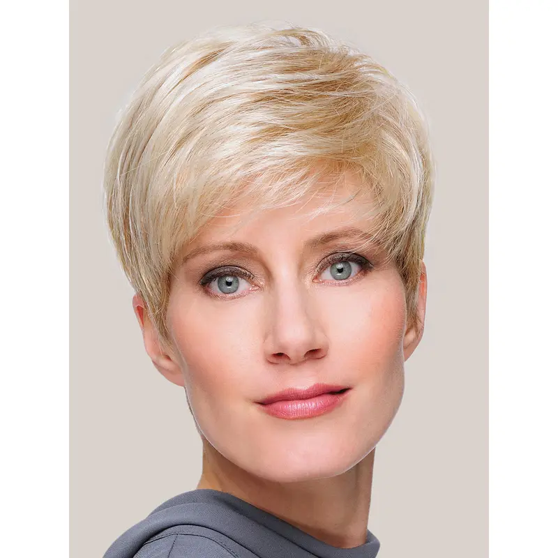Blonde Straight Monofilament Fashionable Boycuts Synthetic Wigs